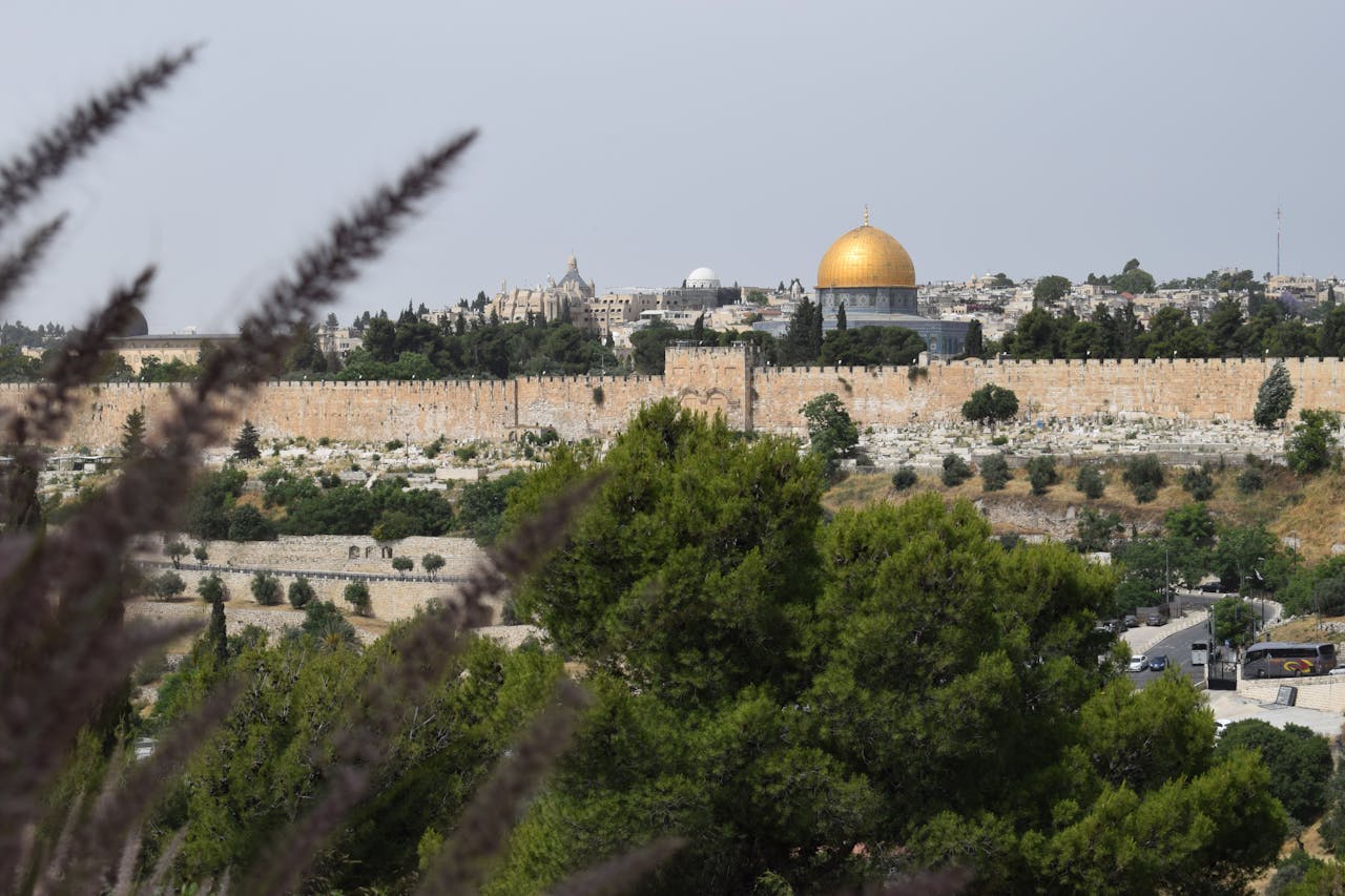 Scenic view of the Dome of the Rock from the Mount of Olives, Jerusalem.